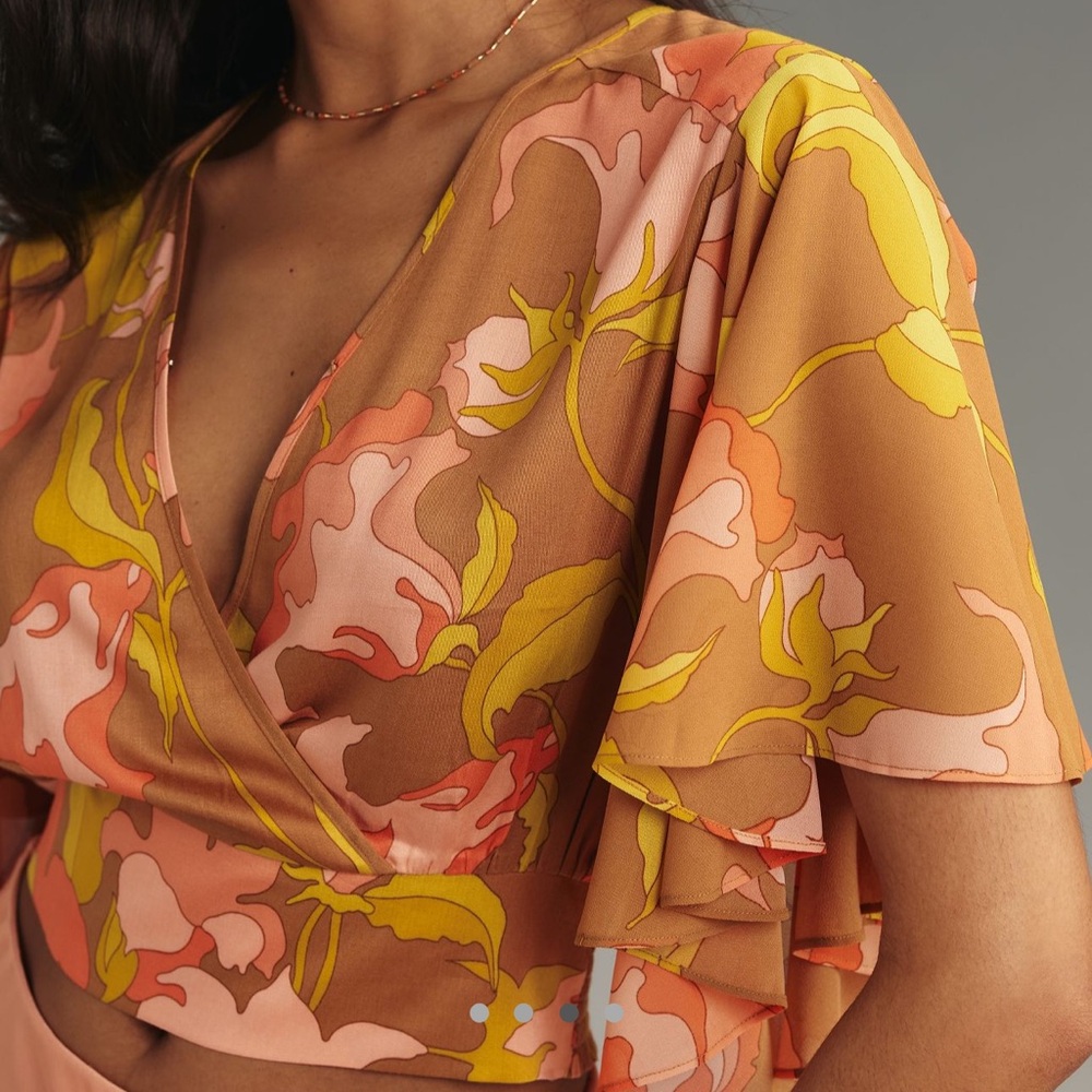 *Anthropologie Tiny Olympia Faux Wrap Top - Picture 4 of 5